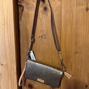 Consuela Silver and Gold Crossbody Bag with Elegant Design